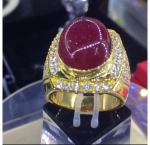 Nhẫn Nam hột chủ ruby lục yên.