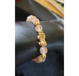 Thạch anh tóc phối tỳ hươu vàng