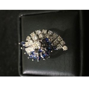 Nhẫn xoàn phối saphire-hột chủ 4.0ly