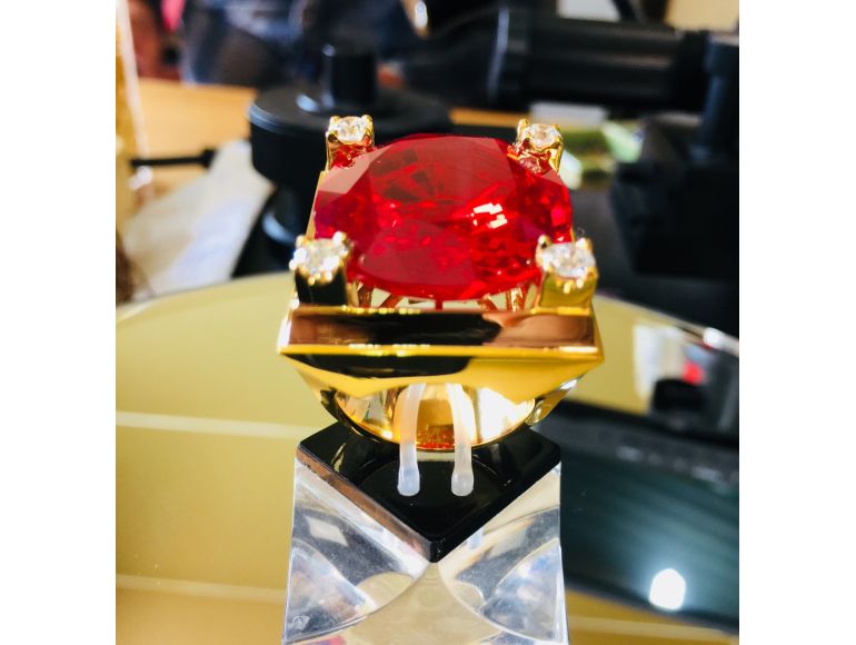 Nhẫn Nam ruby+4.0mm xoàn( 4 viên)