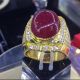 Nhẫn Nam hột chủ ruby lục yên.